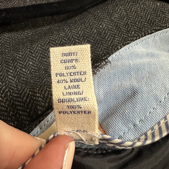 Land's End Canvas 1963 Woven Wool Short Shorts Herringbone Gray Size 4 Academia - Picture 10 of 10